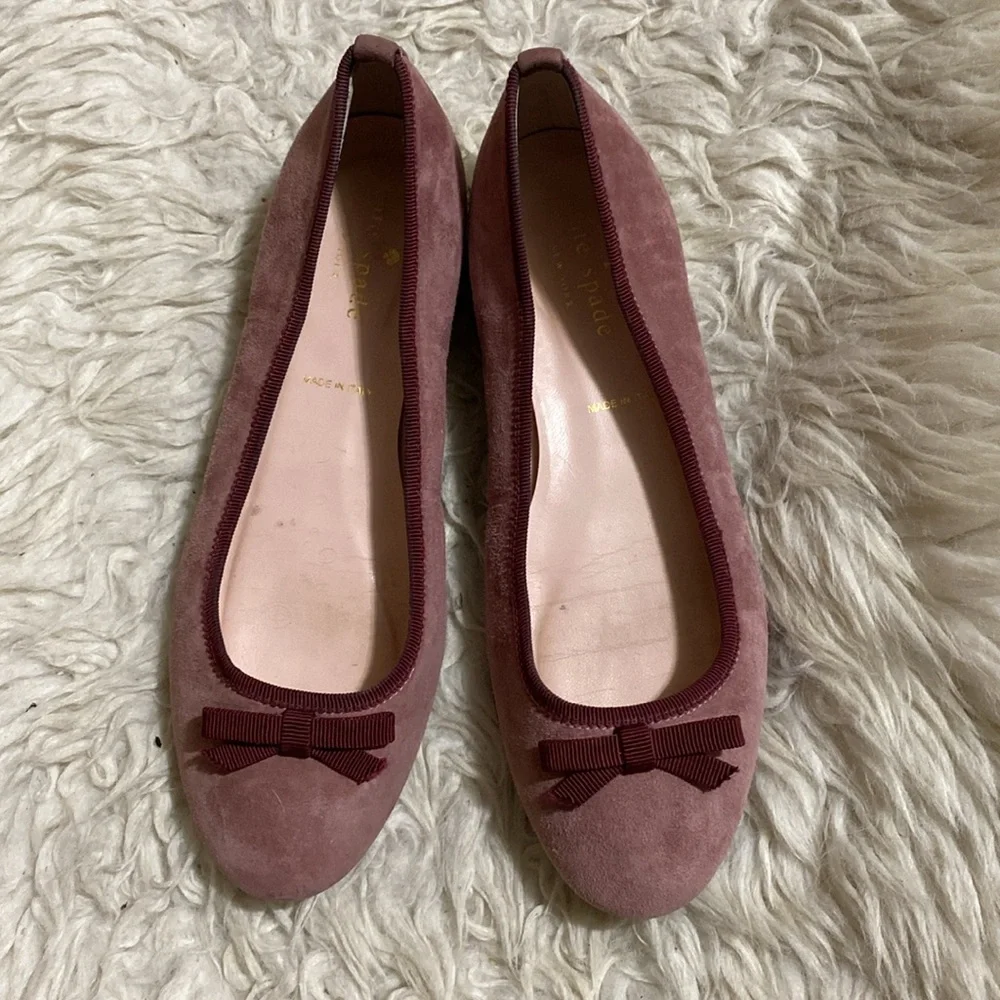 Kate Spade Suede Purple Embellished Ballet Flats‎ Women’s Size 5.5 M